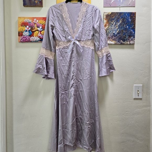 Lace Button Up Style Nighty Dress - Picture 8 of 12